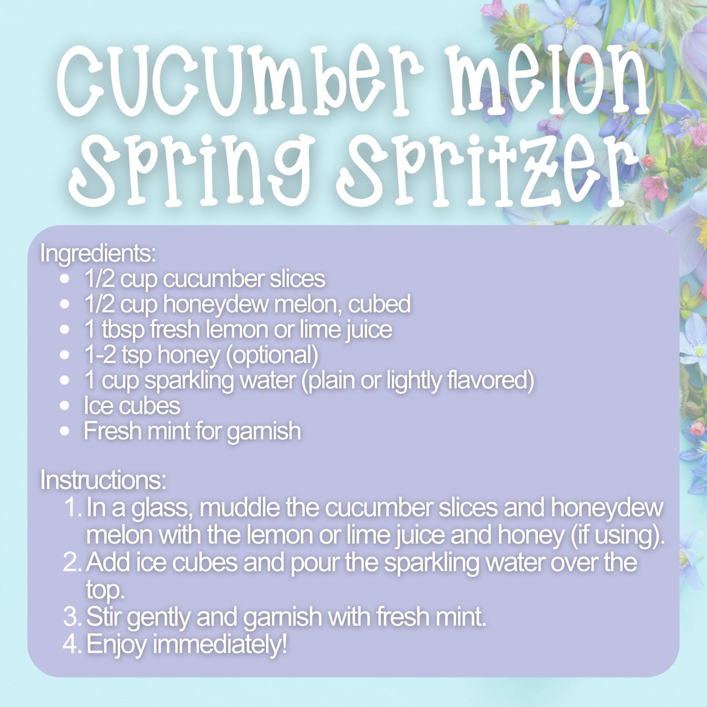 Here's a fun spring drink recipe! Let us know if you try it!